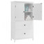 Armoire de rangement pour salle de bain, armoire avec deux portes et tiroirs, tablette réglable, panneau de fibres à densité moyenne-1606632287