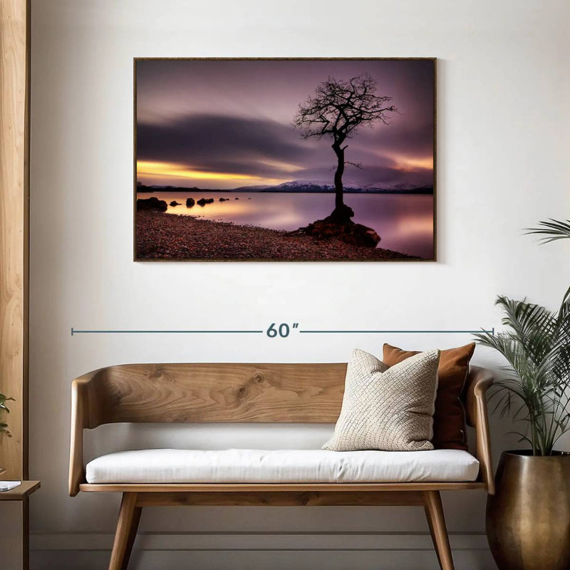 Arbre Loch Lomond, Cadre flottant en noyer, 43 po x 29 po
