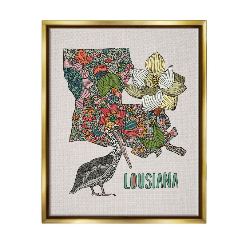 «Blooming Louisiana Magnolia State Pelican Intricate Patterns» par Valentina Harper - impression