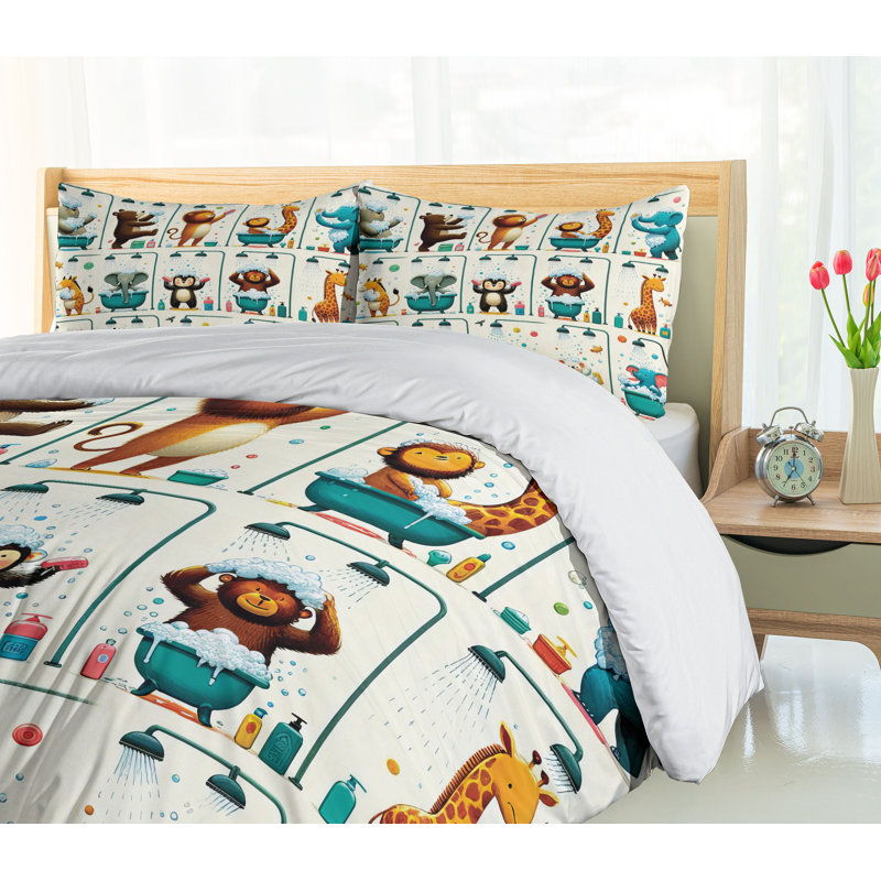 Ensemble de housse de couette en microfibre, Housse de couette très grand californien + 2 taie