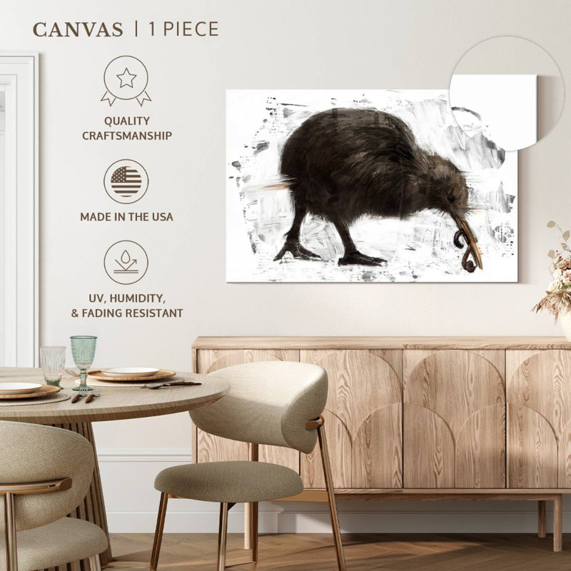 Kiwi With Worm, 32" H x 48" W
