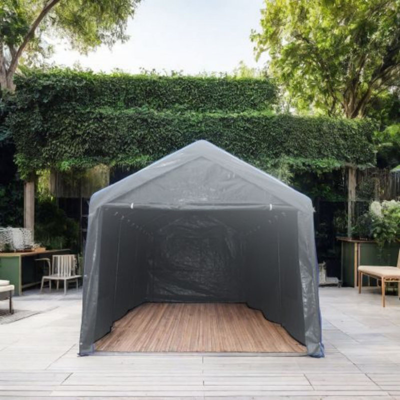 Auvent de rangement en fer, Gris, 10 pi x 20 pi