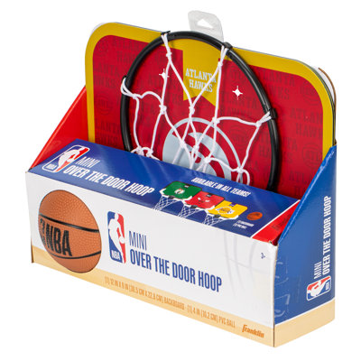 Franklin Sports NBA Atlanta Hawks Mini Over the Door Basketball Hoop