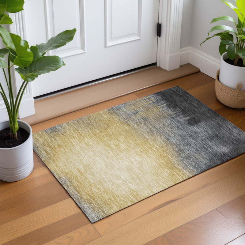 Machine Washable Indoor/Outdoor Magruder ACN2420 Abstract Rug, Rectangle 1'8" x 2'6"