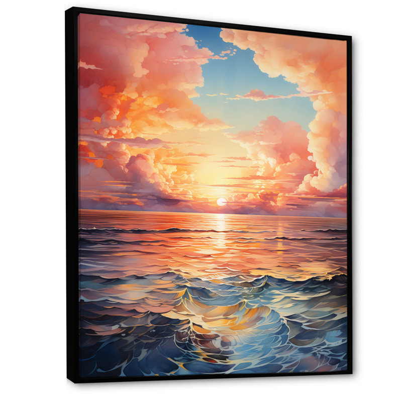 «Clouds Coastal Horizons II», reproduction sur toile, H 44 po x l 34 po x P 1,5 po, Cadre flottant noir