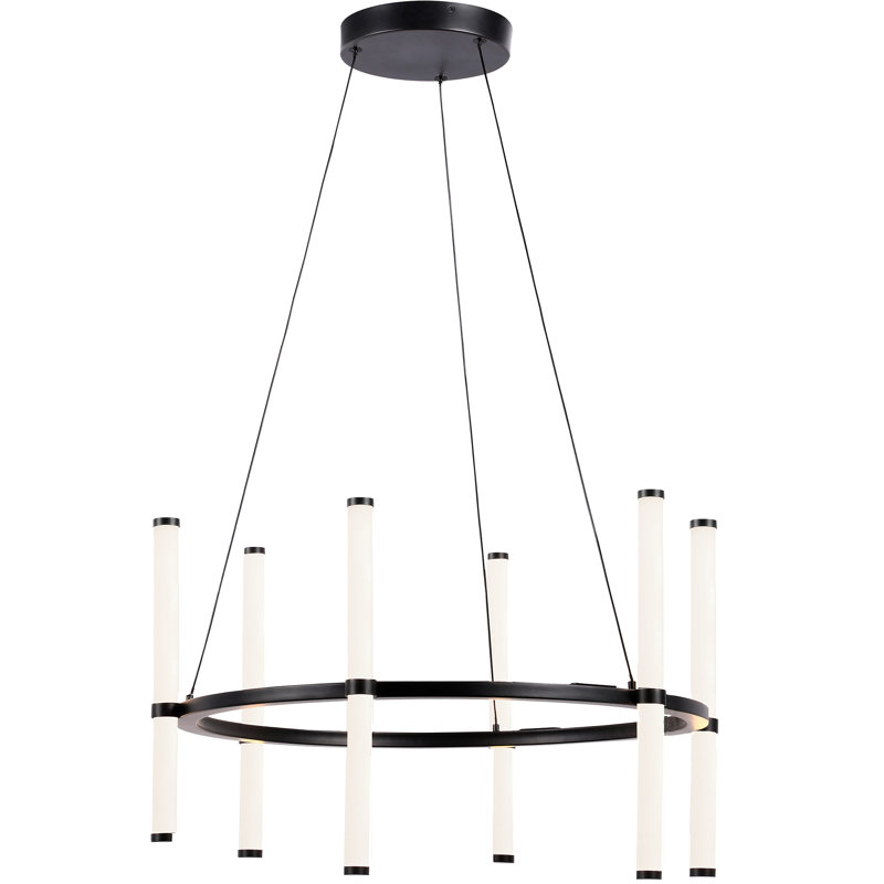 Farhanaaz 6 - Light Dimmable LED Chandelier, Matte Black