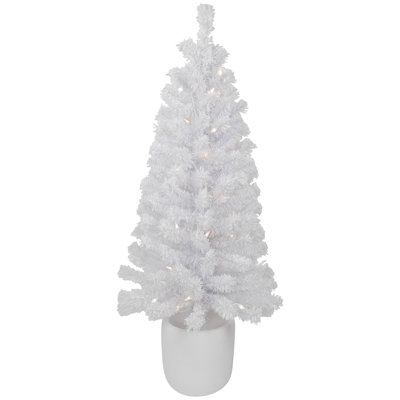 Potted Frosted 3.5' Pre-Lit Pine Christmas Tree