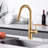Contemporary Pull Down Single Handle Kitchen Faucet with Accessories-85899994