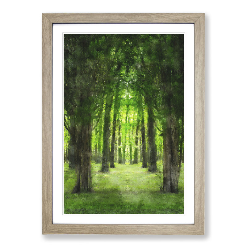 Green Forest Vol.2 - Framed Print, 65cm H x 48cm W x 2cm D, Oak Framed