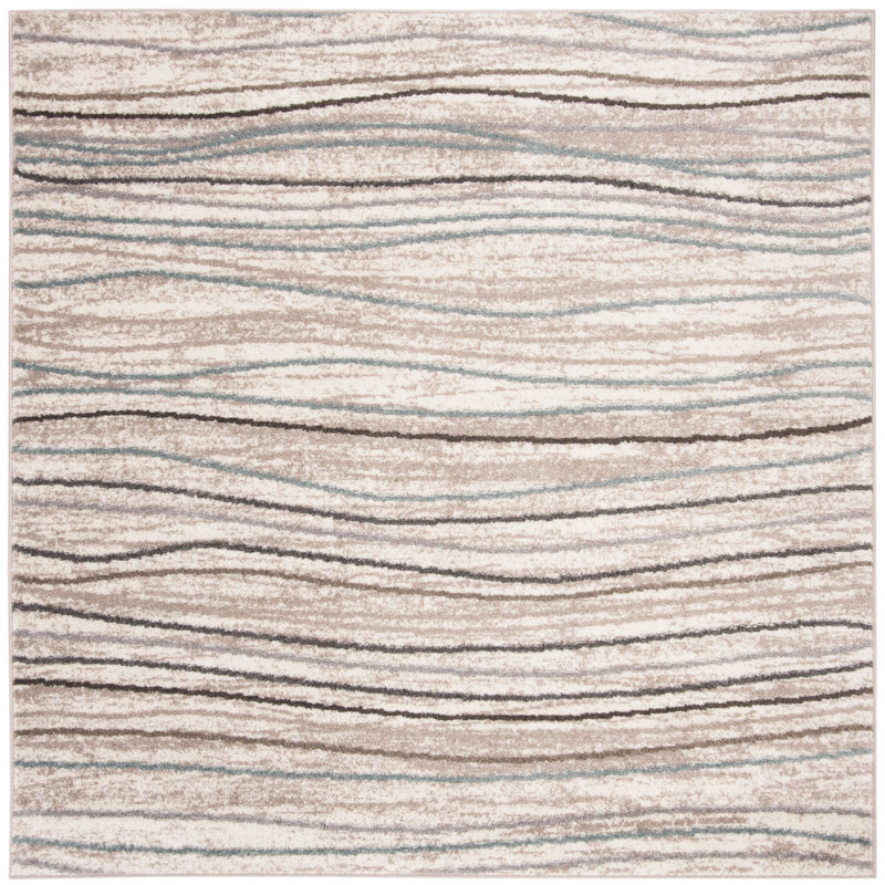 Tapis à motif abstrait Mcnealy, Carré 6 pi 7 po