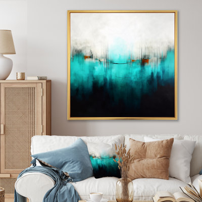 Bleu et noir ondulation abstraite Medley III - art mural abstrait