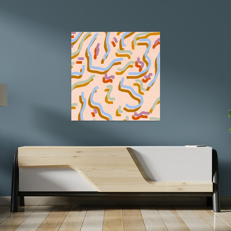 Art contemporain, art contemporain abstrait, H 36 po x l 36 po, Beige
