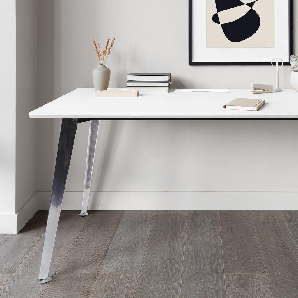Writing Desk, 30" H x 48" W x 24" D, Mirror, White