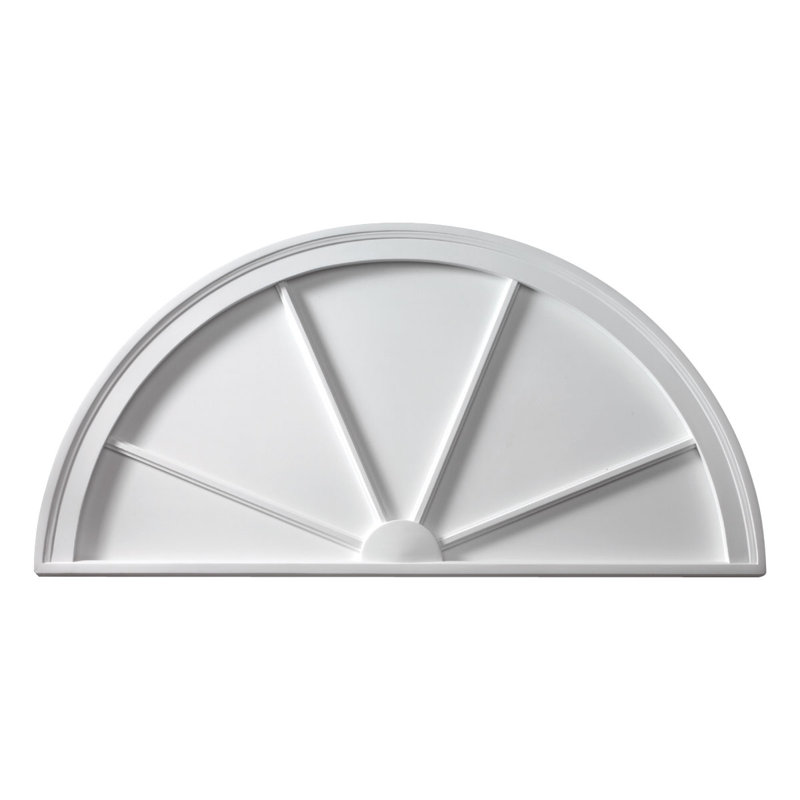 Ekena Millwork 36 in. x 1 1/8 in. x 18 in. Half Round Spoked Pediment