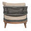 Méridienne de patio résistante aux intempéries, bois d'eucalyptus et coussin taupe