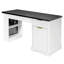 Bureau moderne cannelé avec rangement et station de recharge intégrée