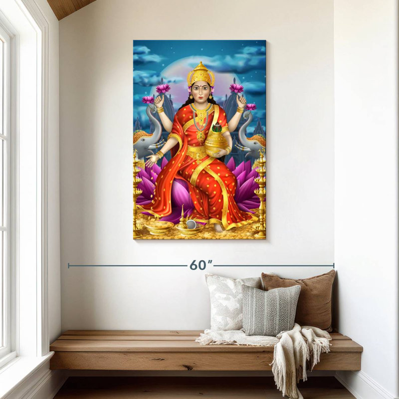 Adella, déesse de la richesse, Lakshmi, H 45 po x l 30 po