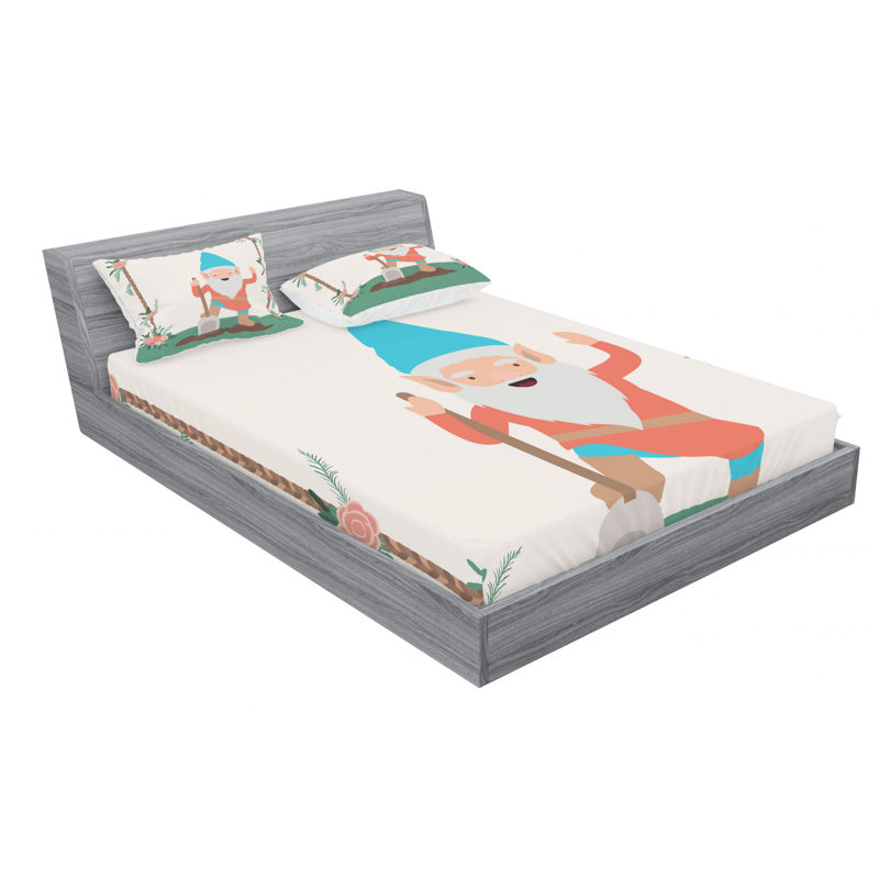 Gnome Microfiber Sheet Set, Queen Sheet Set with Fitted Sheet