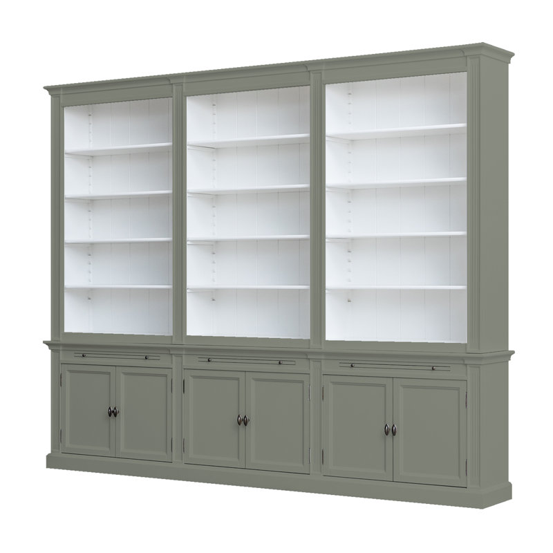Bodee 240cm H x 300cm W Library Bookcase, Grey
