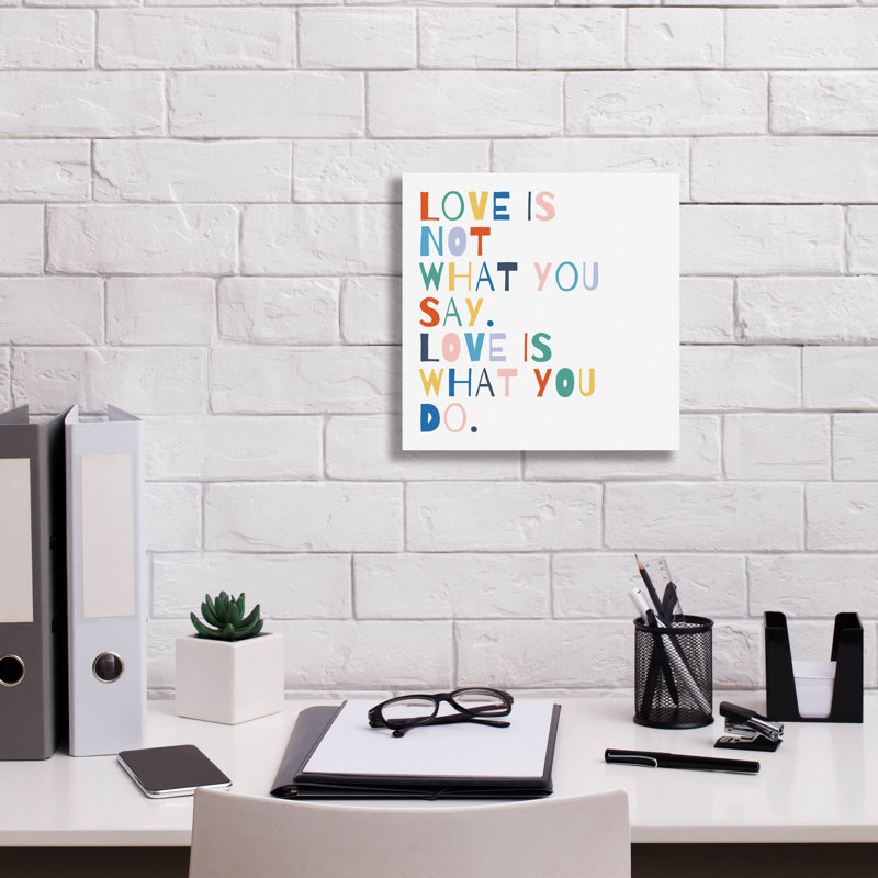 «Rainbow Words 1» par Moira Hershey, art mural sur toile, H 12 po x l 12 po x P 0,75 po