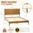 Solid Wood Queen Bed Frame with Headboard, 800lbs Capacity Scandinavian Platform Bed, Caramel Finish, Non-Slip and Noise-Free, No Box Spring Needed-816769562-805927952