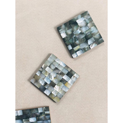 Stoneware Square 4 Piece Coaster Set