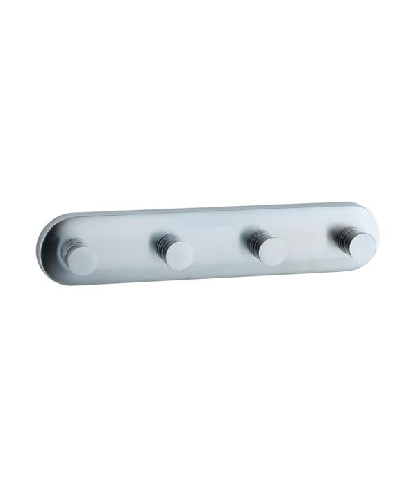Studio Quadruple Wall Mounted Hook, Brushed Chrome
