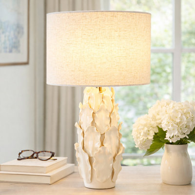 Layered Leaf Ceramic Table Lamp
