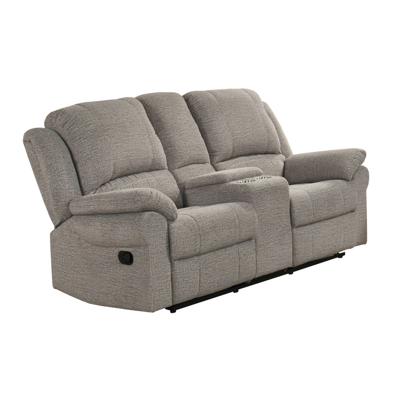 Causeuse inclinable avec console, chenille gris-beige, Grey-Beige