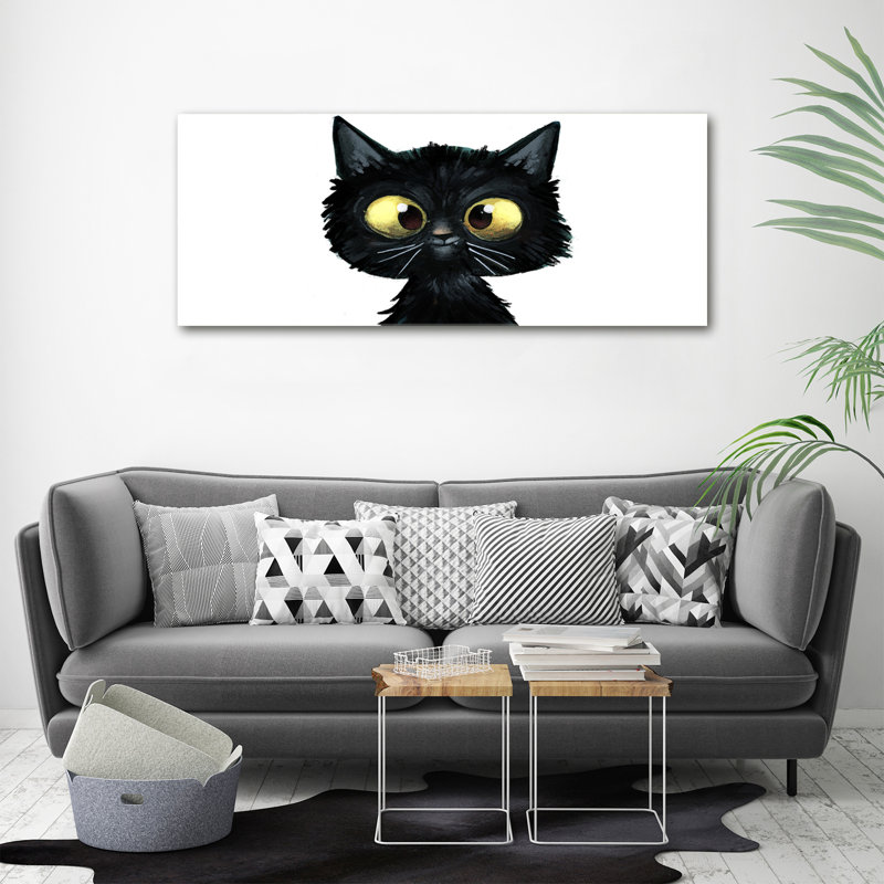 Cat Illustration - Print, Canvas, 50cm H x 125cm W x 2cm D