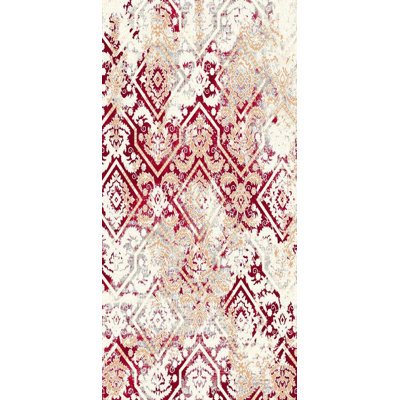 Motif géométrique rouge/blanc touffeté tapis décoratif Bester
