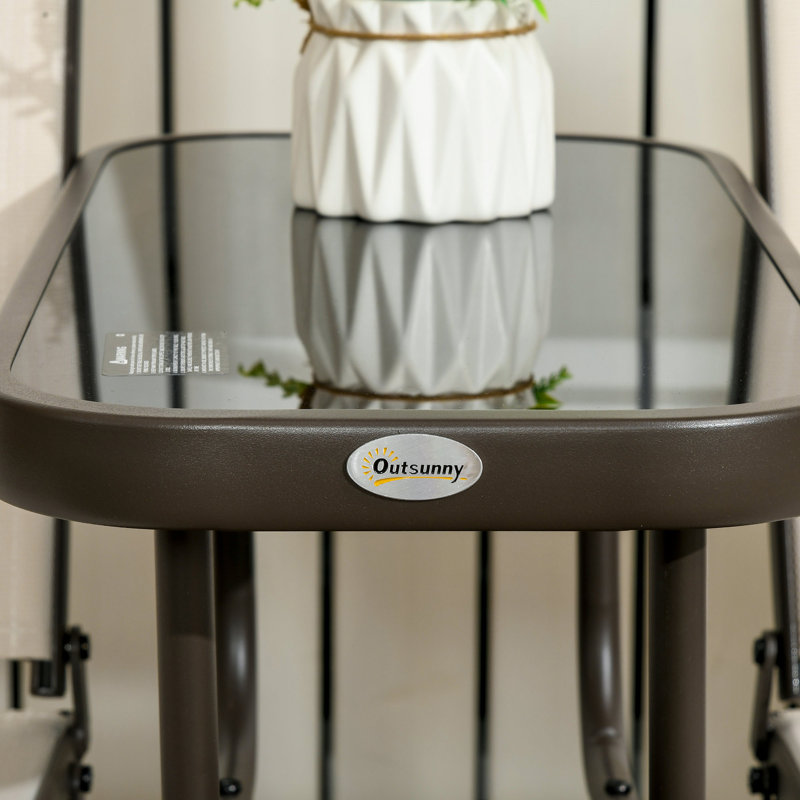 Banc oscillant d'extérieur avec table centrale Outsunny