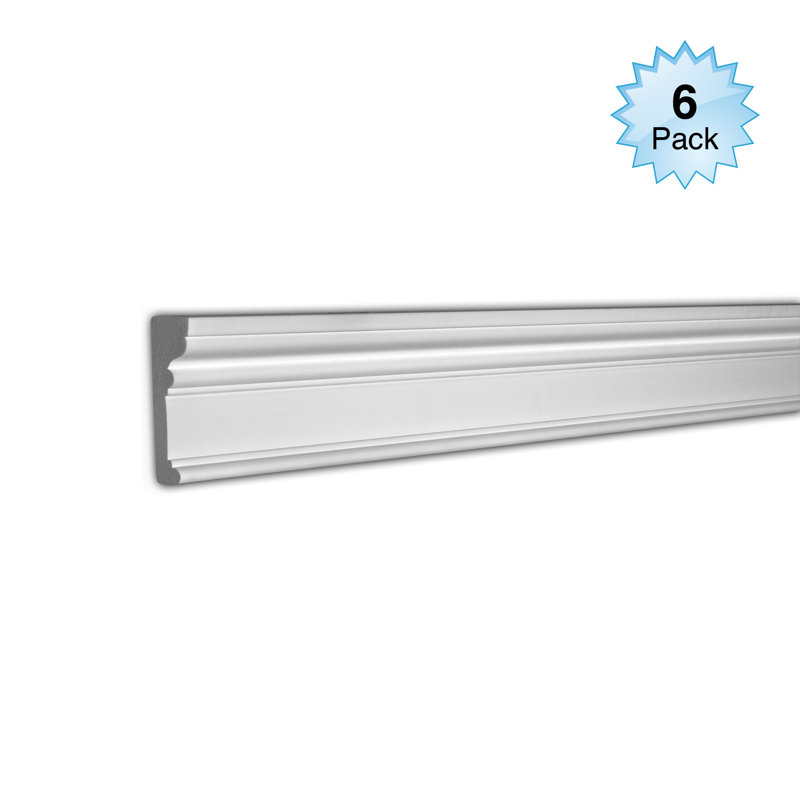 Primed White Polystyrene 8' Chair Rail Moulding Set