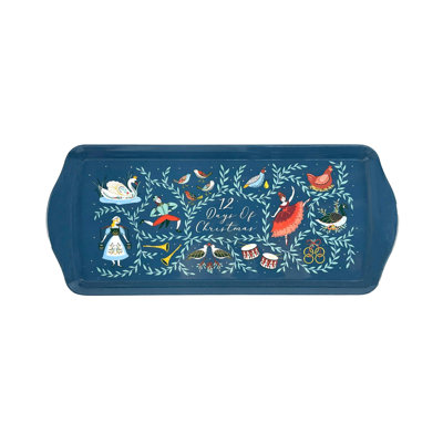 Ulster Weavers 12 Days of Christmas Porcelain Stainless Steel Tray Serving Dish