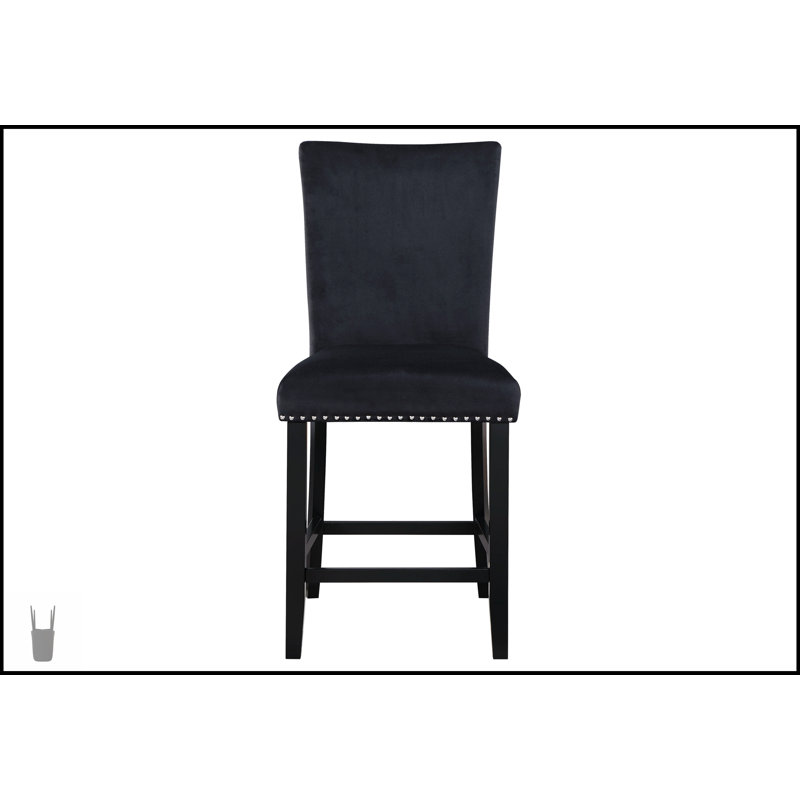 Ensemble de table de bar et de tabourets MIKHA NOIR, durable et élégant pour les cuisines modernes et les espaces de divertissement