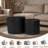 Nesting Coffee Table Set Of 2, Modern Round Coffee Table With Non-Slip Feet, Wood Side Table For Living Room, Bedroom, Office, Balcony, Terrace,Small Space, No Assembling, Matte Black