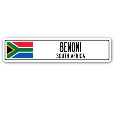 Plaque de rue Ashfield Benoni, drapeau d'Afrique du Sud