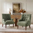 Plath 31"W Transitional Floral Rolled Arm Chair with Nailhead Trim