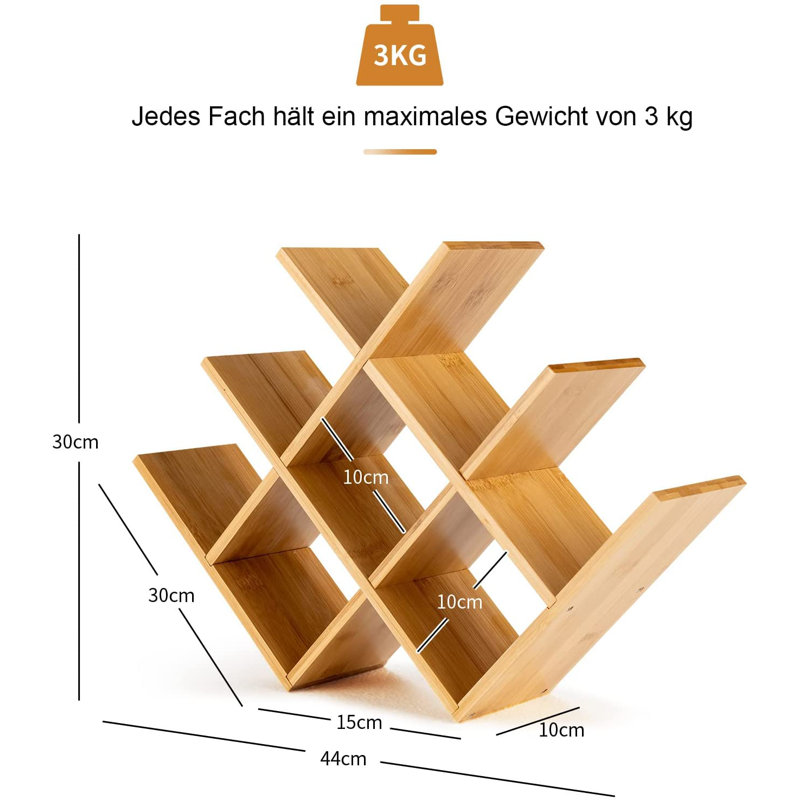 Anouk 8 Bottle Solid Wood Tabletop Wine Bottle Rack in Natural