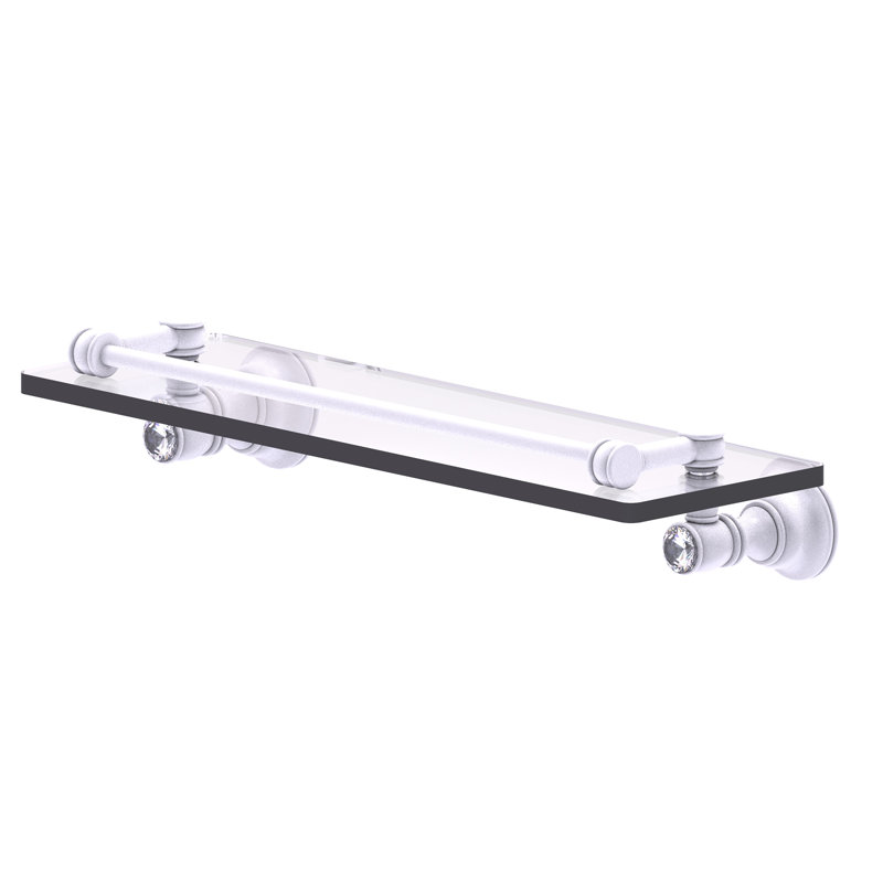 Étagère murale en verre de cristal Freyja, Blanc mat, H 3,3 po x l 16 po x P 5,54 po