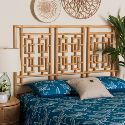Tête de lit simple en rotin naturel bohémien Bhavini Bali & Pari Galvan