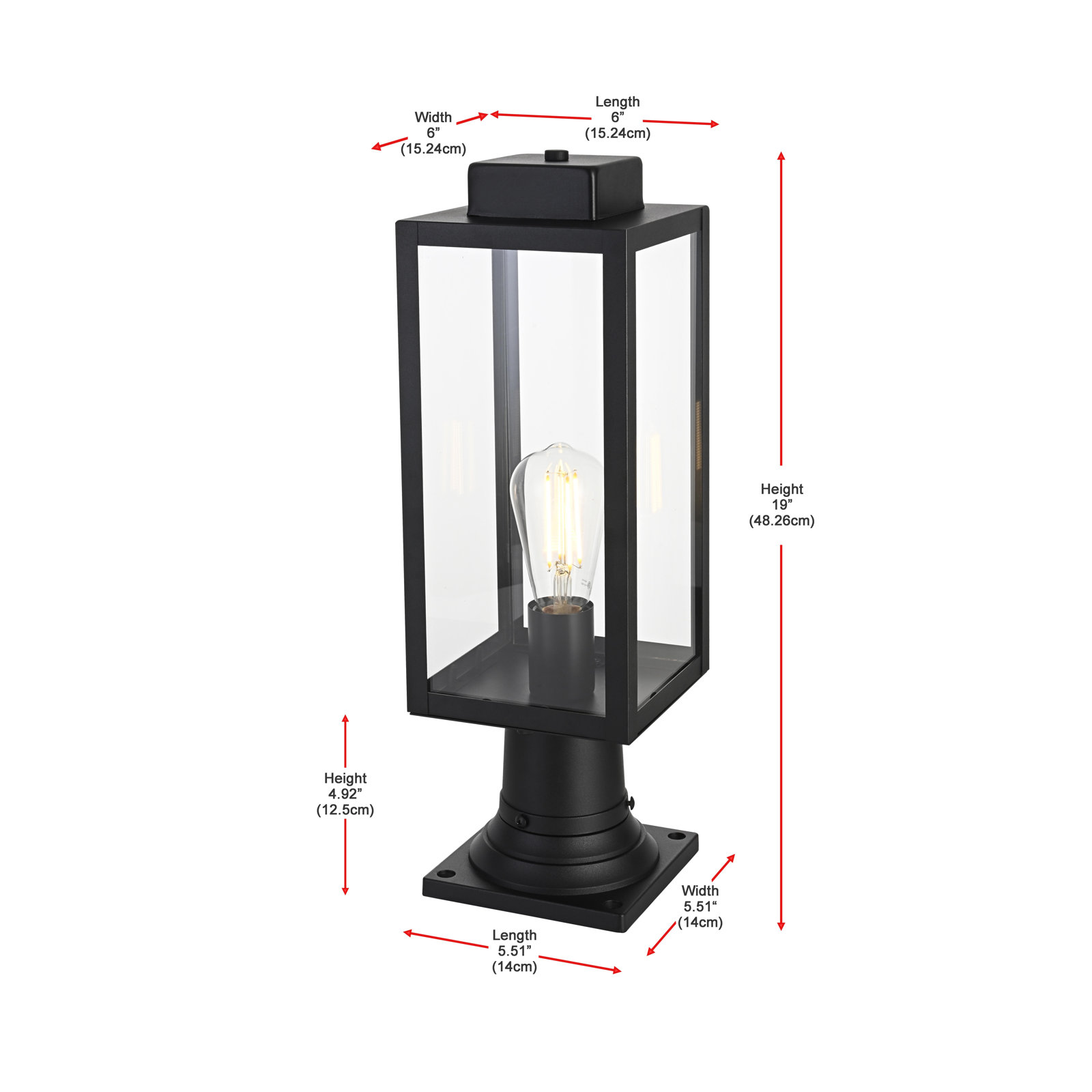 Moorehead 6 Inch Outdoor Post Light in Black