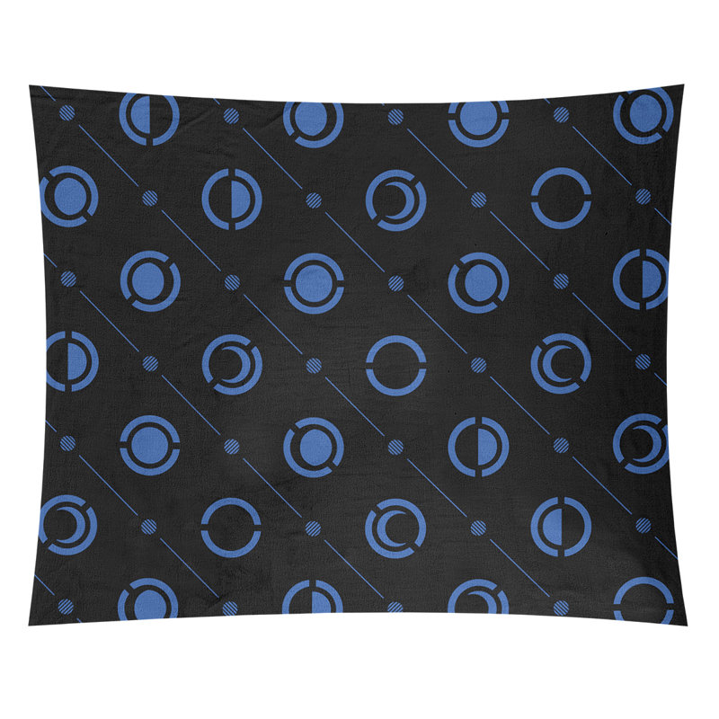 Tapisserie, H 27,5 po x l 37,5 po, Noir / Bleu