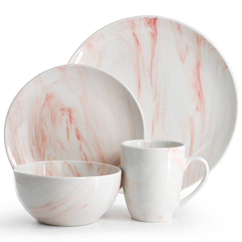 Service de table en porcelaine 16 pièces Wrought Studio ™, Rouge