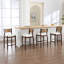 Ensemble de 2 tabourets de bar en bois massif Farmhouse avec dossier en corde tressée, tabouret bas rembourré pour bar et îlot de cuisine-72706956-72706945