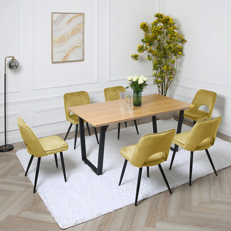 Asfand 6 - Person Dining Set, Olive Yellow