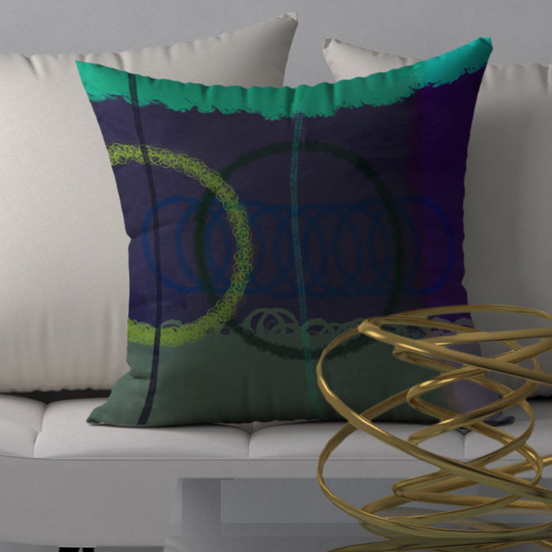 Abstract Reversible Throw Pillow, 20" H x 20" W