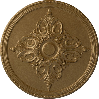 Endurathane Milton Ceiling Medallion, 54 1/4"OD x 2 7/8"P Hand-Painted Pale Gold Finish
