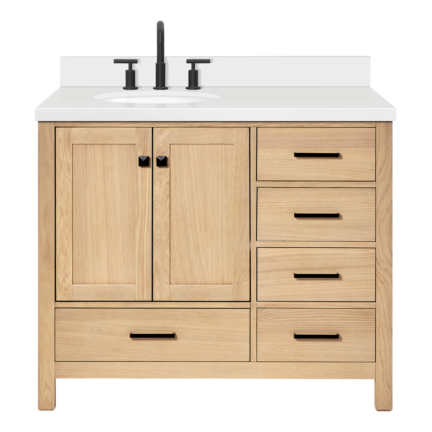 Ariel Bath Ariel Cambridge 43 Inch Bathroom Vanity With Pure White