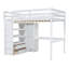 Lit mezzanine double en bois avec garde-robe, bureau, tablettes de rangement et tiroirs intégrés pour une utilisation compacte et multifonctionnelle-1931367349